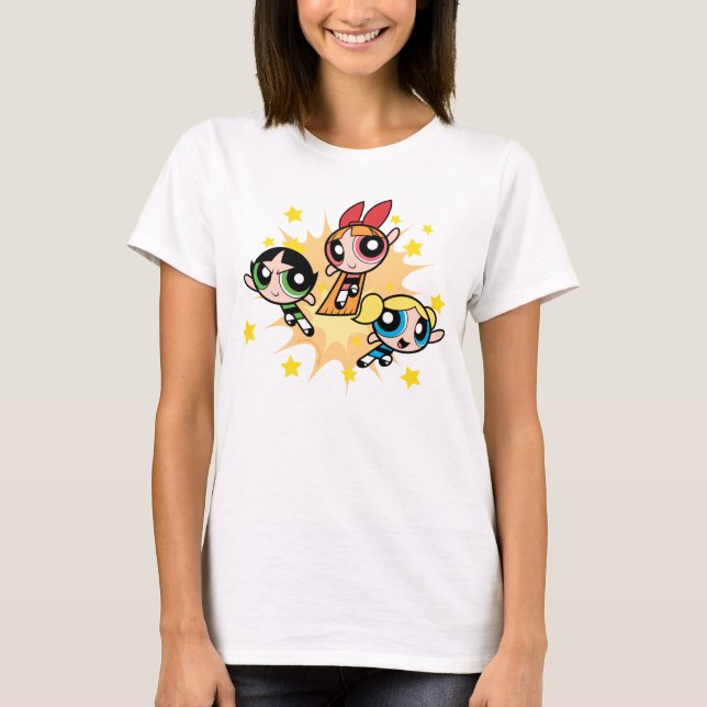 T-shirt Les Filles Powerpuff Sauvent La Journée (Devant)