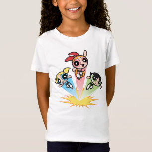 T-Shirt Les Filles Powerpuff Se Lancent Dans L'Air