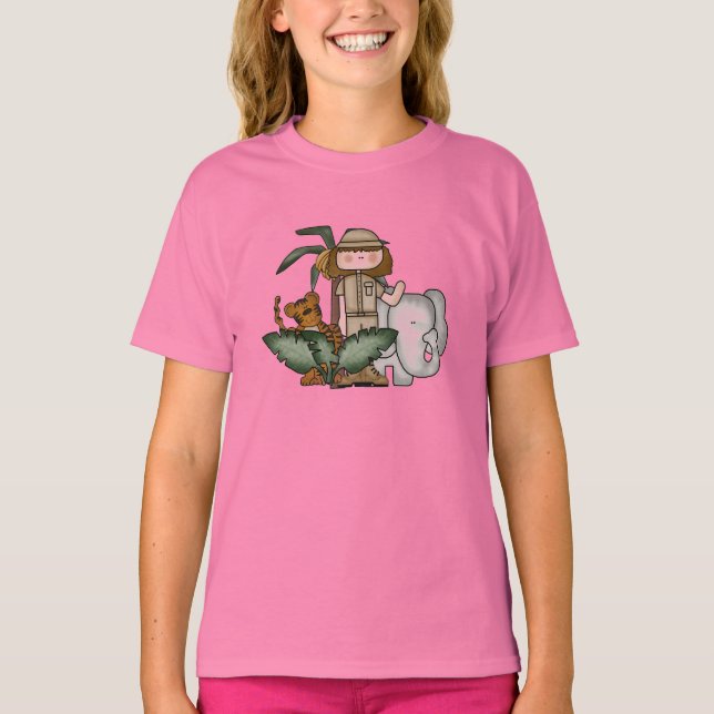 T-shirt Les filles Safari Animaux (Devant)