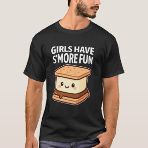T-shirt Les filles s'amusent plus à camper guimauve femmes