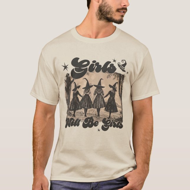 T-shirt Les Filles Seront Des Filles Sorcières Halloween (Devant)