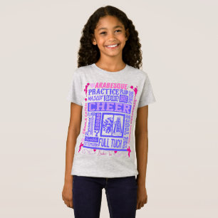 T-Shirt Les filles typographie guerrière en rose et violet