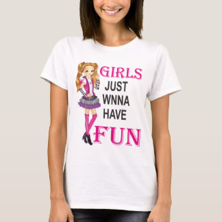T-shirt les filles veulent juste s'amuser avec les paroles