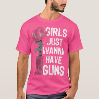 T-shirt Les Filles Veux Juste Avoir Des Armes À Feu