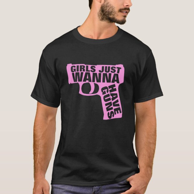 T-shirt Les Filles Veux Juste Avoir Des Armes Costumées (Devant)
