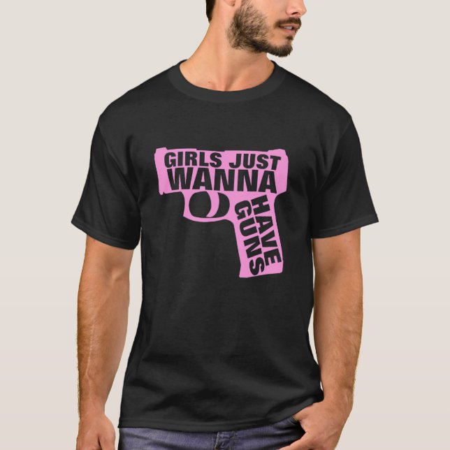 T-shirt Les Filles Veux Juste Avoir Des Armes Costumées (Devant)