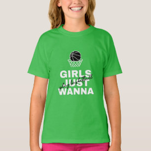 T-shirt Les Filles Veux Juste Jouer Basketball Drôle Citat