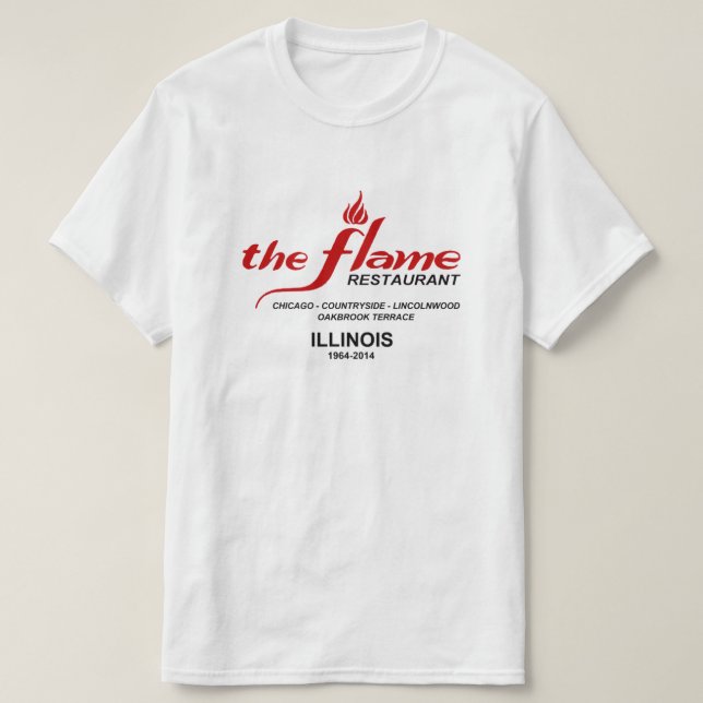 T-shirt Les Flame Restaurants de l'Illinois (Design devant)