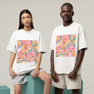 T-shirt Les fleurs de saumons boho tombent amoureuses de v