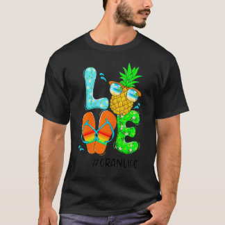 T-shirt Les flipflops d'ananas aiment la femme d'été (52)