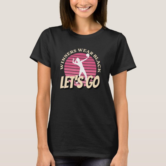 T-shirt Les gagnants portent Black Lets Go Black Team Scho (Devant)