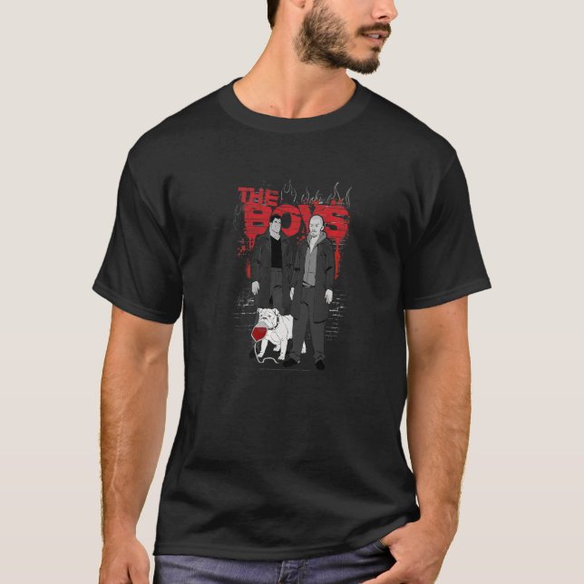 T-shirt Les garçons Bulldog Graffiti Flames tir avant (Devant)