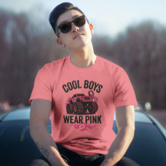 T-shirt Les garçons portent une chemise rose – Sensibilisa