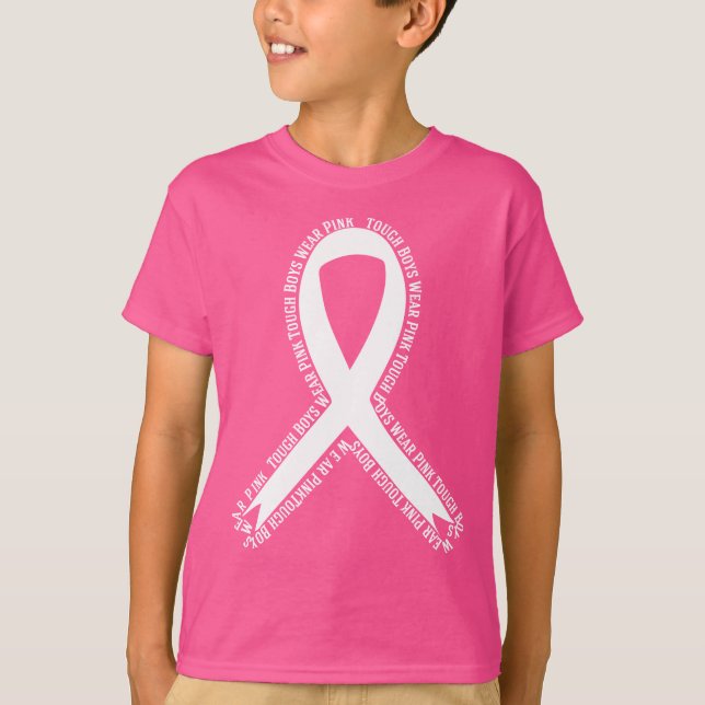 T-shirt Les garçons robustes Portent Pink Breast Cancer Se (Devant)