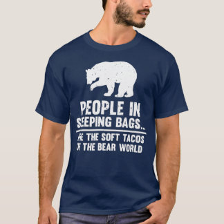 T-shirt Les Gens Dans Les Sacs À Dormir Ours Tacos Doux