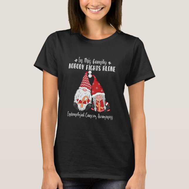 T-shirt Les Gnomes de Noël Cancer de l'enddomère (Devant)
