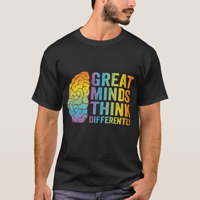 T-shirt Les Grandes Esprits Pensent Différemment Adhd Neur (Devant)