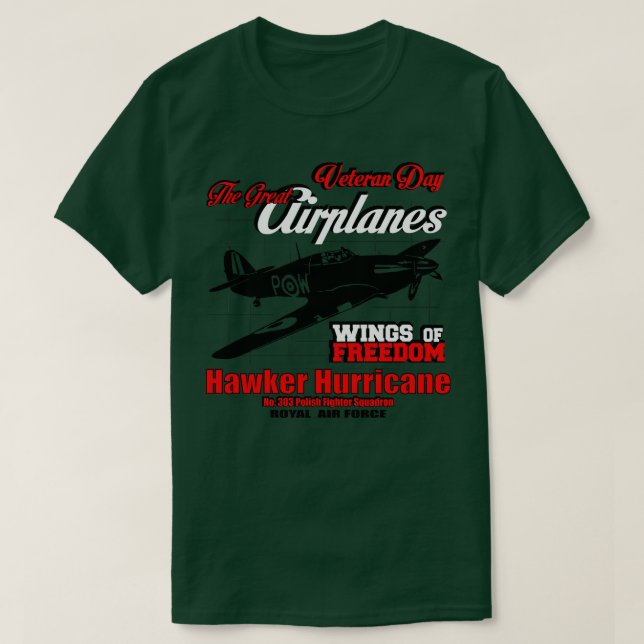 T-shirt Les grands avions Hawker Hurricane 1 (Design devant)