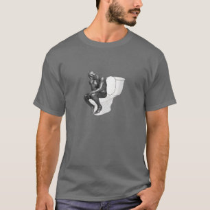 T-shirt Les grands esprits pensent sur la toilette