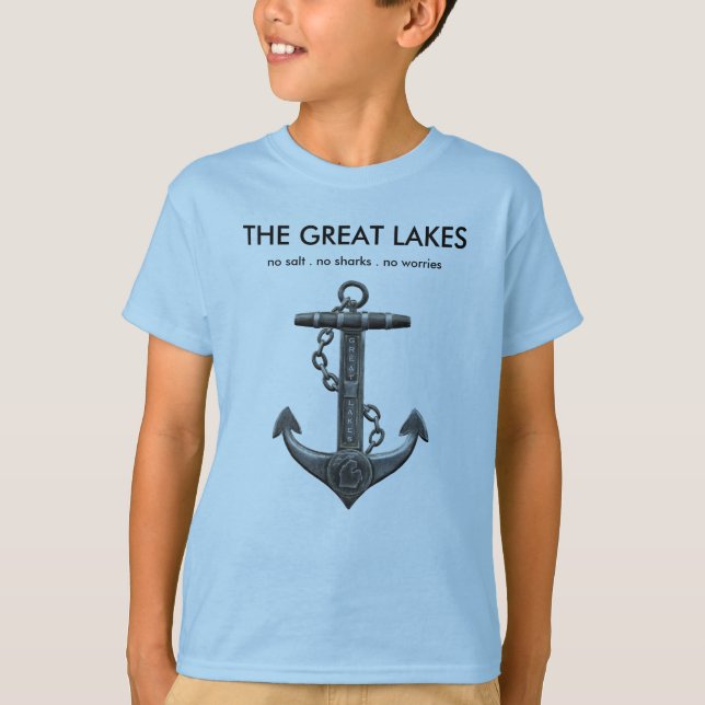 T-shirt Les Grands Lacs, conception d'ancrages nautiques (Devant)