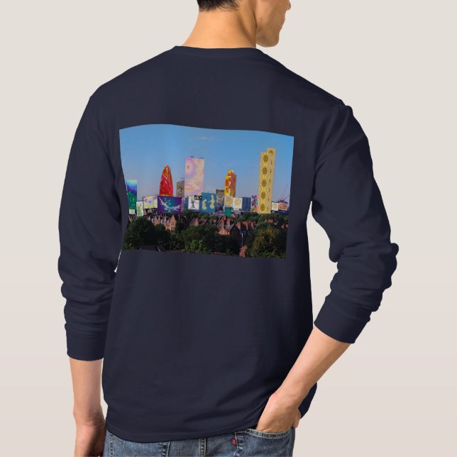 T-shirt Les gratte-ciels de Londres collage des mens aux t (Dos)