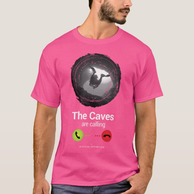 T-shirt Les grottes Appelent La Plongée Sous-Marine Div (Devant)