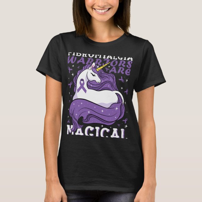 T-shirt Les Guerriers Fibromyalgia Sont Magiques Unicorne  (Devant)