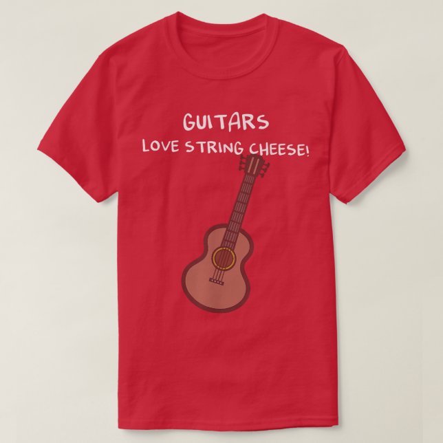 T-shirt Les guitares aiment le fromage à cordes (Design devant)