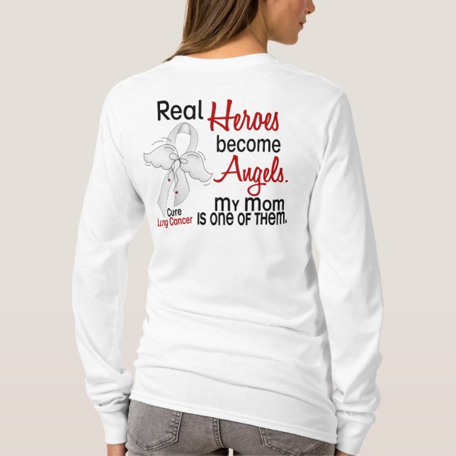 T-shirt Les héros deviennent cancer de poumon de maman (Dos)