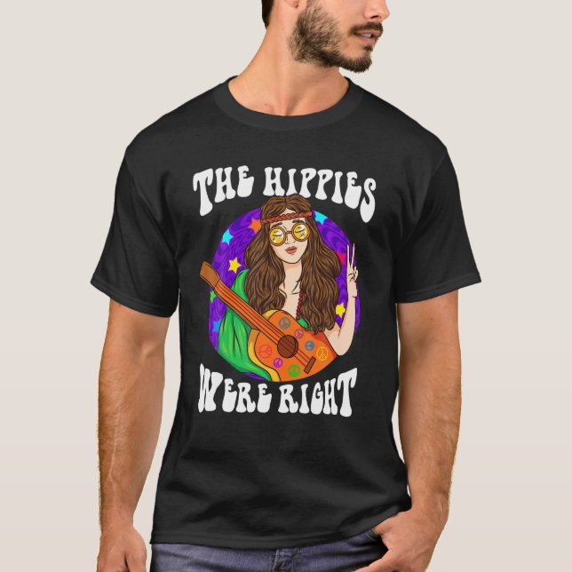 T-shirt Les Hippies Étaient Une Conception De Paix Drôle (Devant)