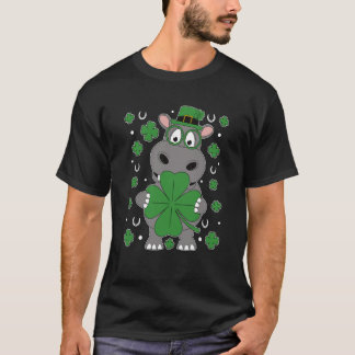 T-shirt Les hippopotames sont mes charmes chanceux St Patr