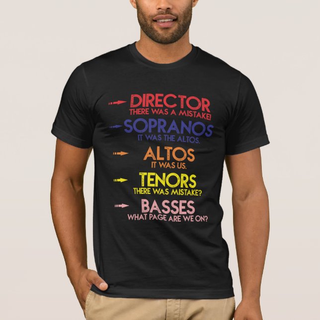 T-shirt Les hommes chanteurs de choeur drôle de musique (Devant)