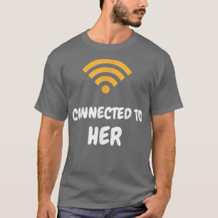 T-shirt Les hommes connectés à lui connectés à elle couple