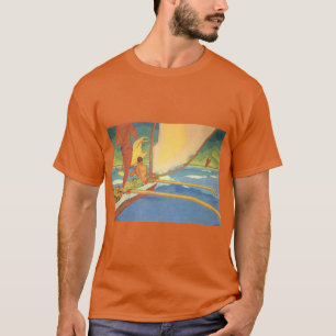 T-SHIRT LES HOMMES DANS UN CANOÉ OUTRIGGER SE SONT DIRIGÉS