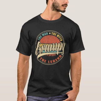 T-shirt Les Hommes Grumpy L'Homme Le Mythe La Légende Vint
