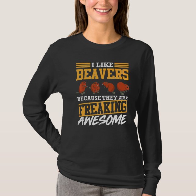 T-shirt Les Hommes J'Aime Les Castors Parce Qu'Ils Font Du (Devant)