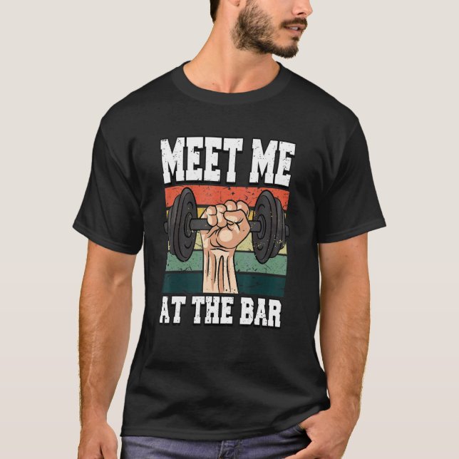 T-shirt Les Hommes Me Rencontrent Au Bar Fitness Fitness G (Devant)