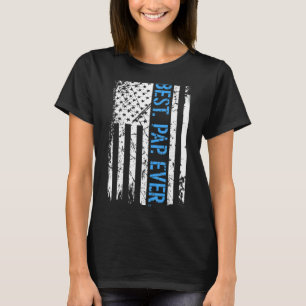 T-shirt Les Hommes Meilleur Pap Nous Jamais Drapeau Améric