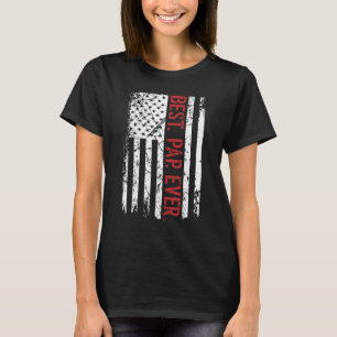 T-shirt Les Hommes Meilleur Pap Nous Jamais Drapeau Améric