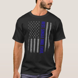 T-shirt Les Hommes Meilleur Père Simple Jamais Drapeau Amé