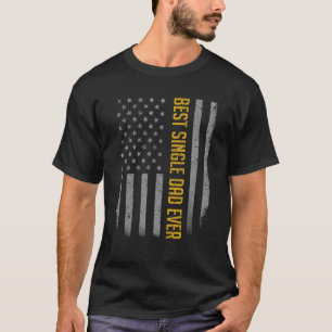 T-shirt Les Hommes Meilleur Père Simple Jamais Drapeau Amé