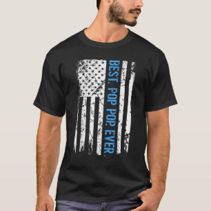 T-shirt Les Hommes Meilleur Pop Pop Jamais Us Drapeau Amér