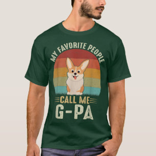 T-shirt Les Hommes Mes Favoris M'Appelent GPa Corgi Lov
