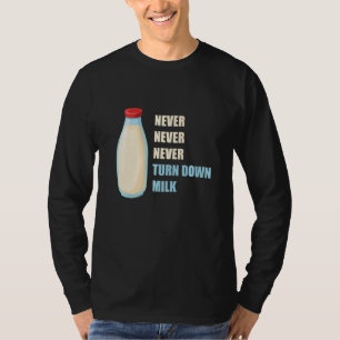 T-shirt Les Hommes Ne Jamais Ne Jamais Baisser Le Lait Sec