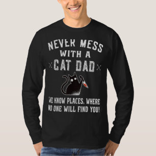 T-shirt Les Hommes Ne Mess Jamais Avec Chat Papa Chat Père
