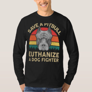 T-shirt Les Hommes Pitbull Sauvent Un Pitbull Euthanasient
