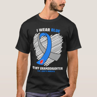 T-shirt Les hommes portent du bleu pour le diabète de type
