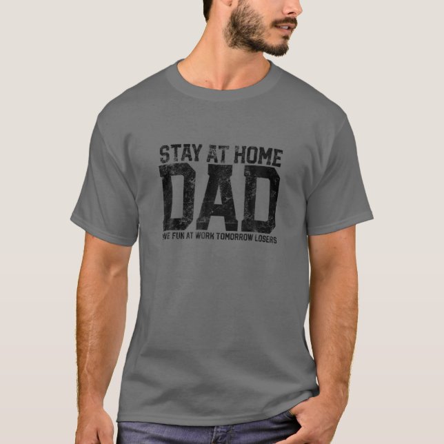 T-shirt Les Hommes Restent À La Maison Papa Humour Drôle C (Devant)