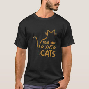 T-shirt Les hommes Un vrai homme aime les chats