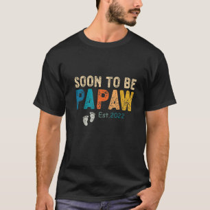 T-shirt Les Hommes Vintage Bientôt D'Être Papaw Est. 2022